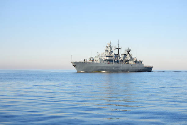 istock Warship on the sea 913017260