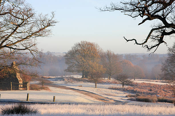 Scenic image of Southeast England under frost