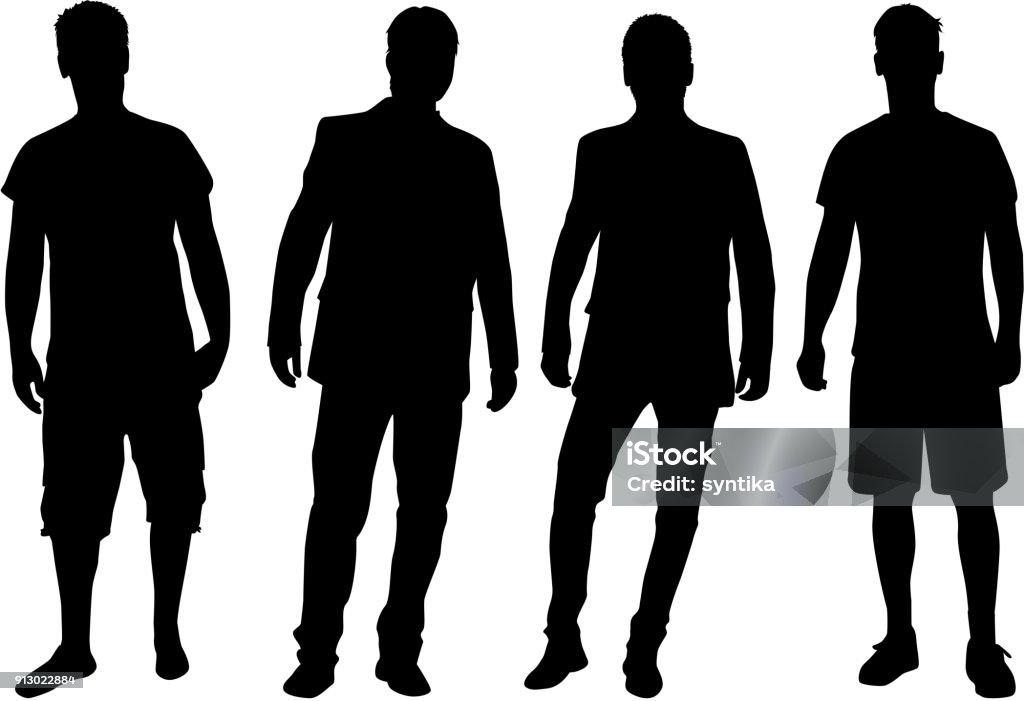 People Silhouettes Vector Works Stock Illustration - Download Image Now ...