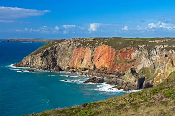 Red cliffs near Perranporth airfield, Cornwall