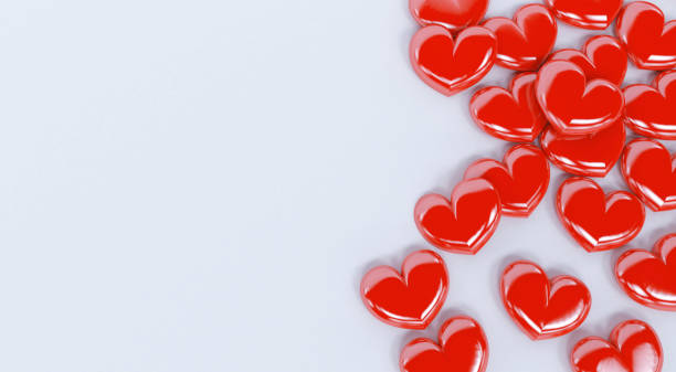 istock 3D rendering of red valentine hearts isolated on a white background. Valentines day 913041194