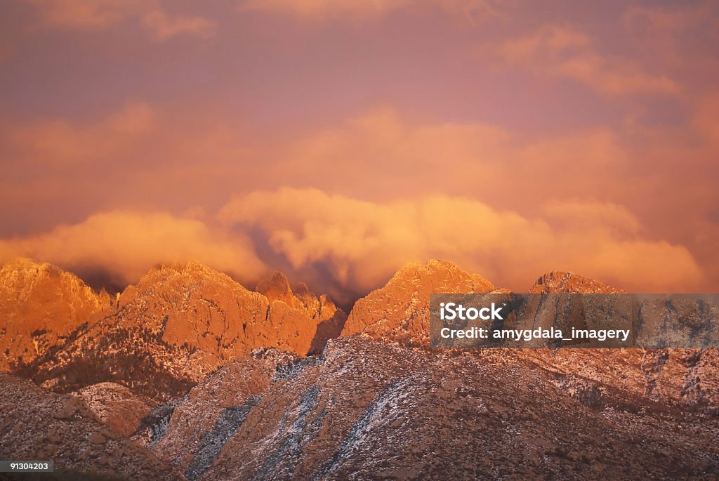 winter mountain sunset  Albuquerque - New Mexico Stock Photo