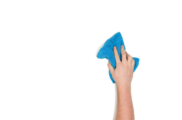 istock Isolated hand cleaning against a white background, top view 913042952
