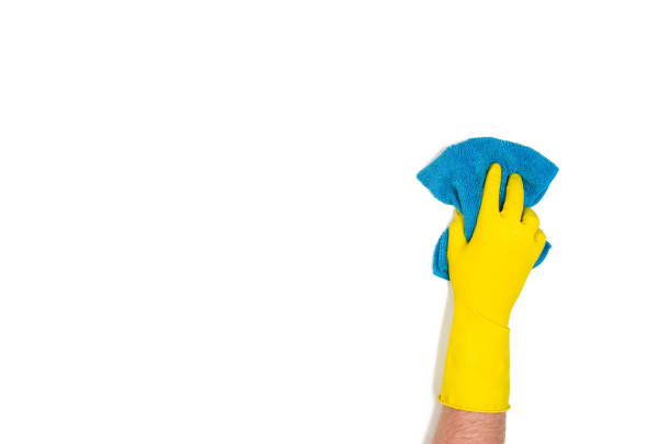 istock Isolated hand cleaning against a white background, top view 913043168