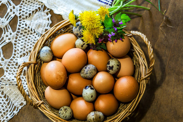 istock Closeup of easter eggs on the white background. Shallow dept of field. Easter concept. 913043274