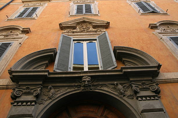 Windows in Rome stock photo