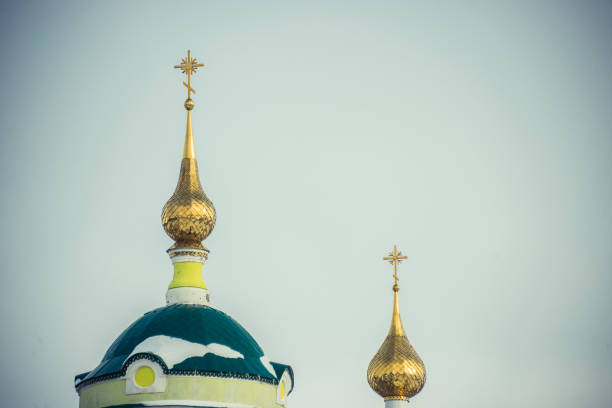 Golden domes , Church crosses look to the sky