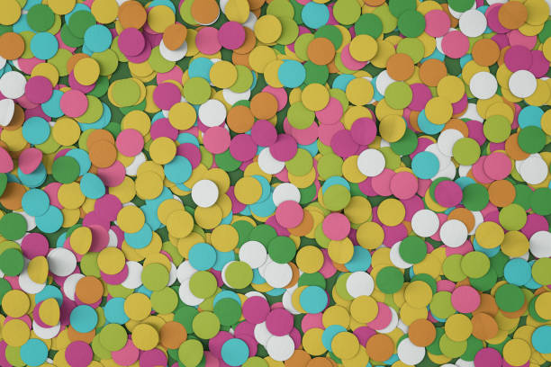 istock Colorful rounded paper carnival confetti abstract illustration isolated on colored backgroud 913072792