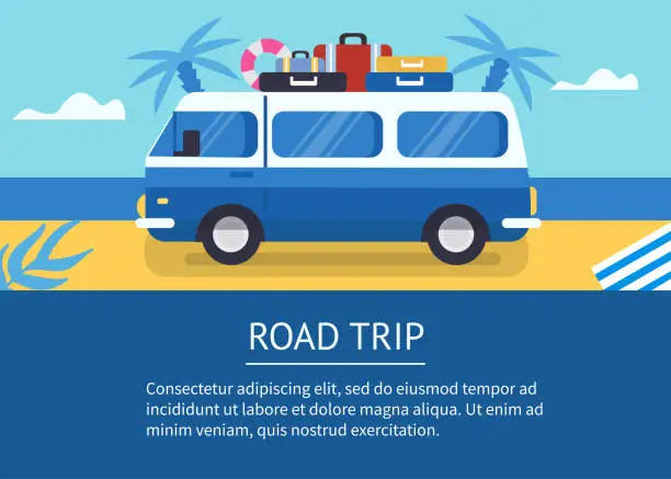Vector illustration of Road trip