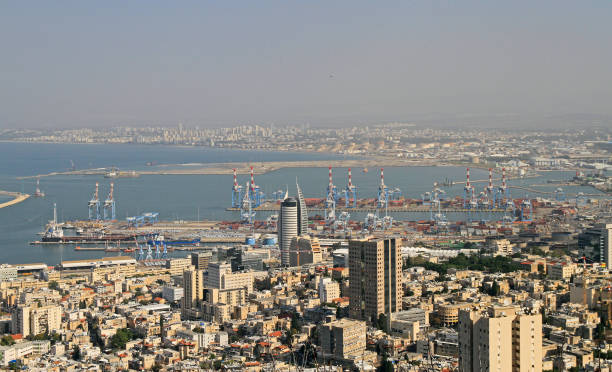 top view of city Haifa