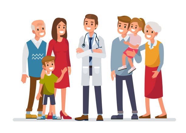 Family Doctor Stock Illustration - Download Image Now - Family, Doctor,  Child - iStock