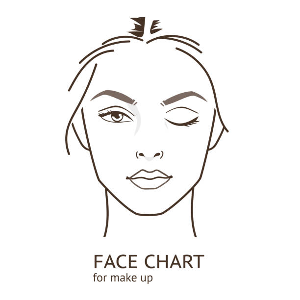 stockillustraties, clipart, cartoons en iconen met gezicht grafiek - beauty face woman
