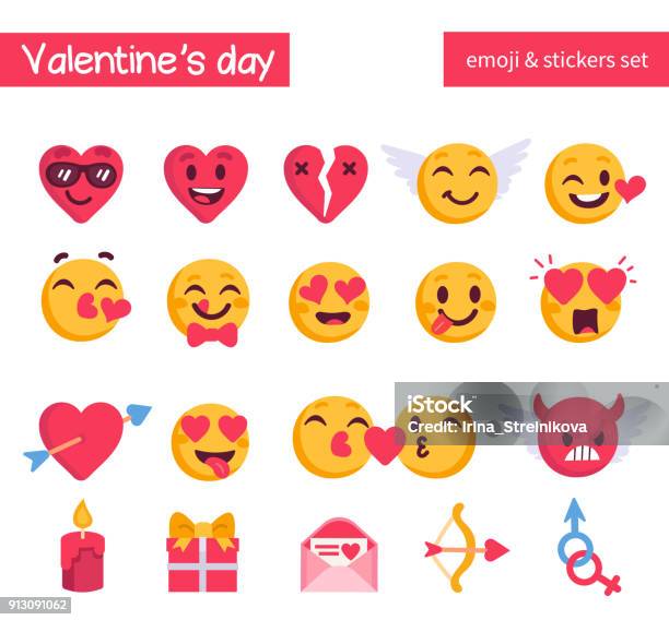 Emoji Stock Illustration - Download Image Now - Emoticon, Heart Shape, Love - Emotion