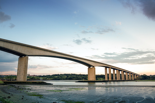 large bridge over the orwell river near Ipswich in Suffolk, england
