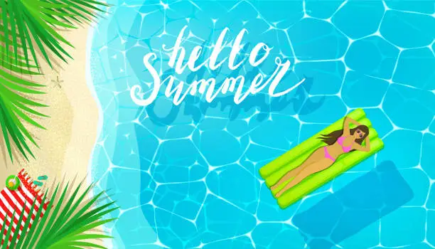 Vector illustration of Hello Summer background