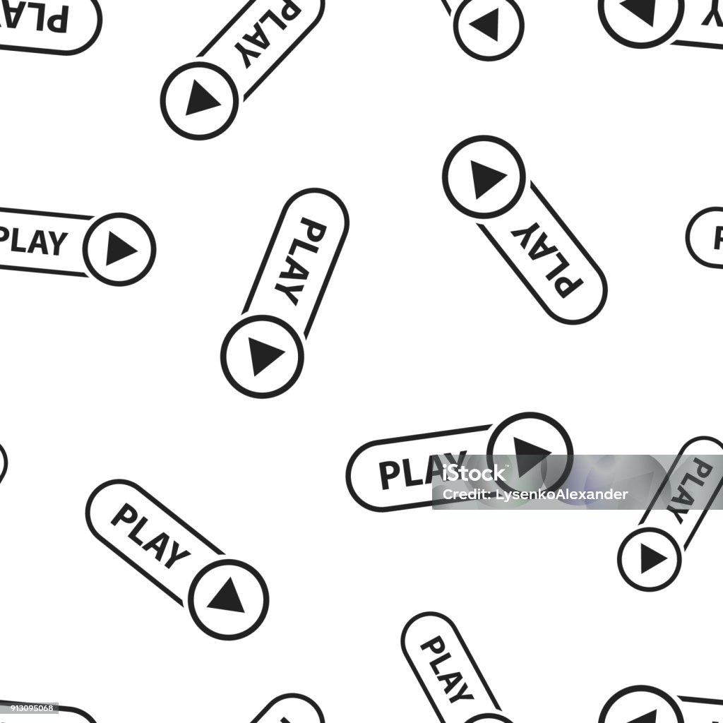 Play Pattern Icon Play Video Seamless Pattern Background Business Flat Vector ...