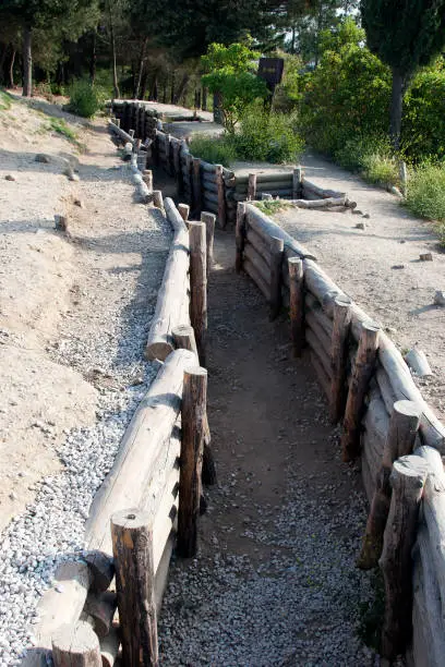 Photo of military trench, in the Gallipoli Battle fields in Turkey