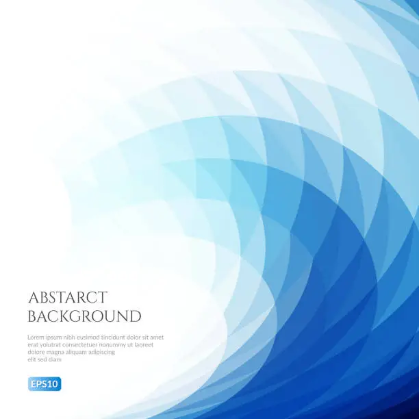 Vector illustration of Abstract background with distorted geometric shapes. Bright shades of blue.