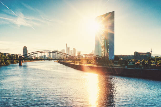 European Central Bank Building in Frankfurt stock photo