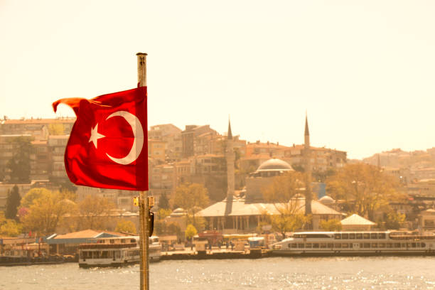 istock Turkish national flag hang on a pole 913105634
