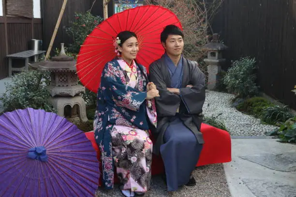 The two couple wedding photo in Kyoto