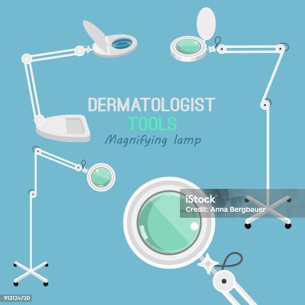 Dermatologist Equipment Set Stock Illustration - Download Image Now - Analyzing, Arm, Beautician