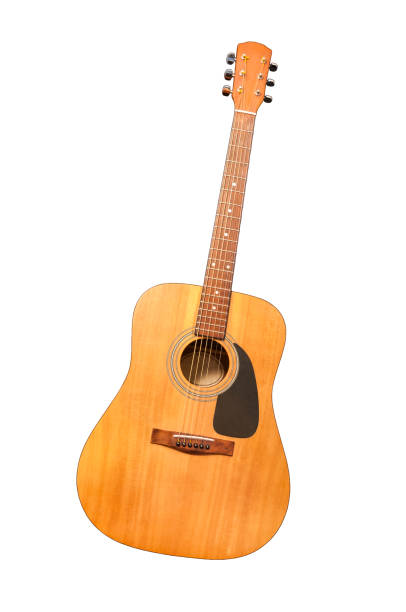 istock Acoustic guitar cut out on white background 913125964