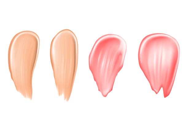 istock Tone strokes or lipstick smudges vector illustration of 3d realistic isolated concealer or makeup cosmetic for advertising design 913131418