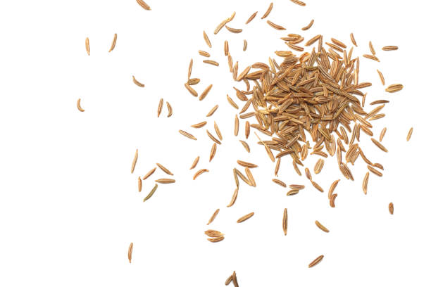 istock Cumin or caraway seeds isolated on white background. Top view 913131858