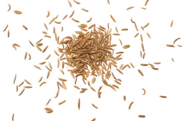 istock Cumin or caraway seeds isolated on white background. Top view 913131916