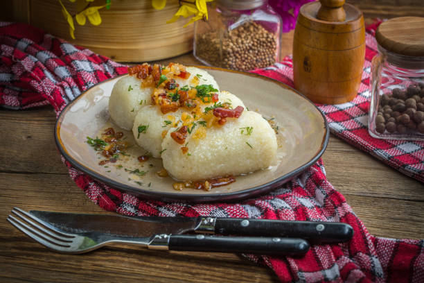 istock Potato dumplings stuffed with minced meat. 913135364