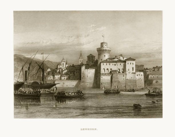 istock Leghorn, Italy Victorian Engraving, Circa 1865 913144768