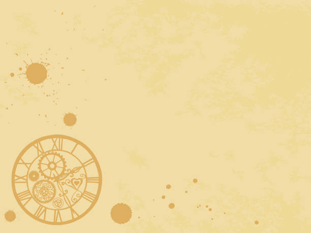 istock Watches in the Victorian style on old paper background, hand drawn. Vector 913150732