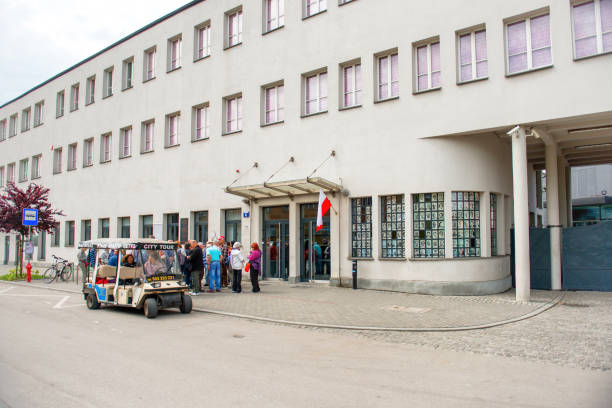 KRAKOW, POLAND- June 4, 2014. Main building, entrance to Oscar Schindler's factory in Krakow, Poland