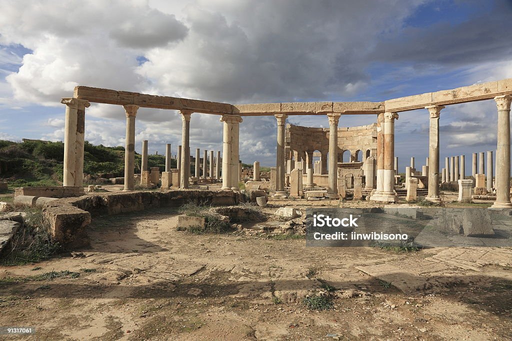 Market place in Leptis Magna  Libya Stock Photo