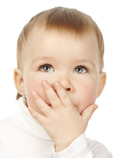 istock Cute child covering mouth with hand 91317073