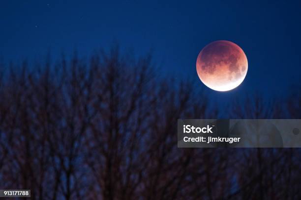 Foto de Super Lua Azul e mais fotos de stock de Eclipse lunar total - Eclipse lunar total, Superlua, EUA