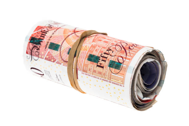 Roll of UK banknotes