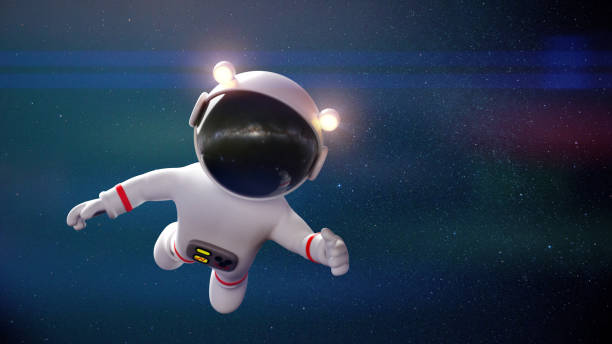 istock cute white cartoon astronaut flying in zero gravity space in front of the stars (3d rendering) 913182502