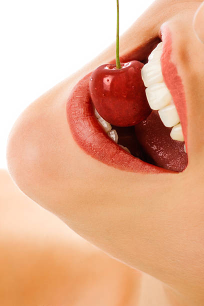 cherry  tasting cherry eating human face stock pictures, royalty-free photos & images