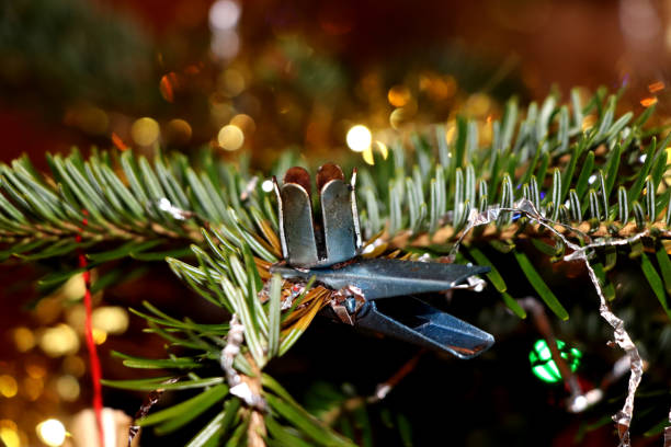 istock The Metal handle for candle on christmas tree 913189640