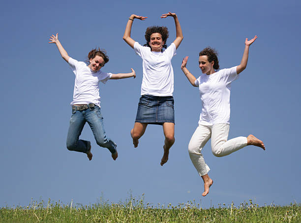 istock Girls jump 91319225