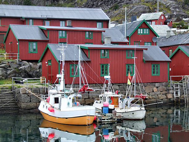 istock Beautiful fishing harbor in Norway 91319338