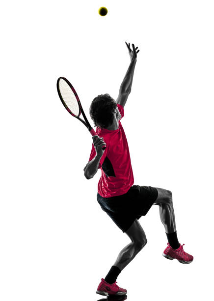 istock tennis player man silhouette isolated white background 913199718