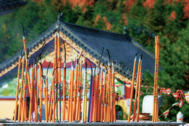 istock Smoking incense in a Buddhist temple 913206544