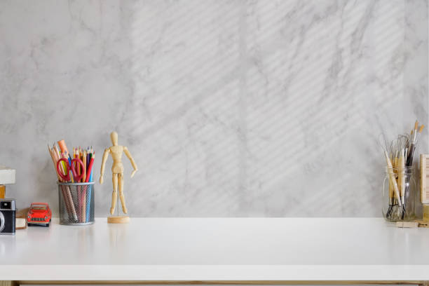 istock Desk of an artist with craft tools. 913206798