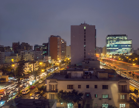Nighttime View Of Lima, Peru
