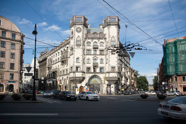 St. Petersburg Theater Russian Entreprise St. Petersburg, Russia - Jule 10, 2016 St. Petersburg Theater "Russian Entreprise" named after Andrei Mironov. Located on Kamennoostrovsky avenue leo tolstoy stock pictures, royalty-free photos & images