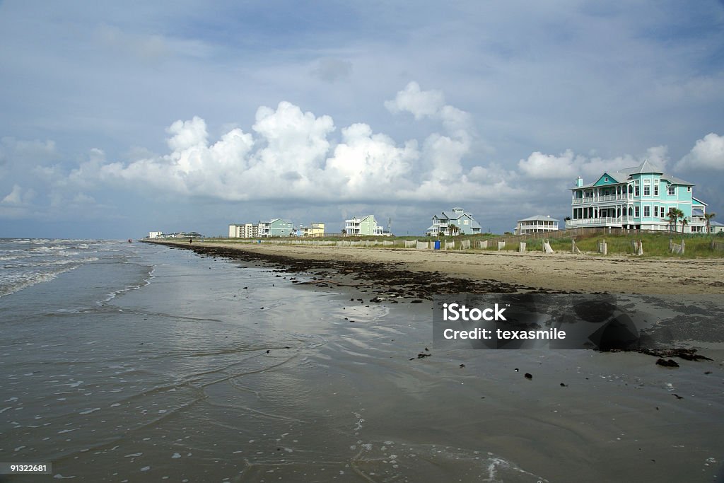 Spiaggia di Galveston - Foto stock royalty-free di Casa al mare