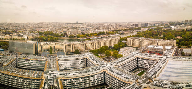 Panorama of University Jussieu Paris 6 stock photo